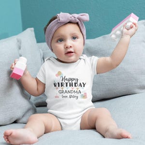 Happy Birthday Grandma Onesie®, Grandma Birthday Shirt, Grandma Baby Clothes, Birthday Present Onesie®, Unisex Baby Clothes, Grandma Onesie® Bild 5