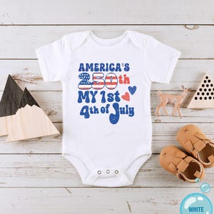 My First 4th of July Onesie®, America's 250th Year Baby Outfit, America 250th Shirt, Patriotic Baby Clothes, Independence Day Bodysuit 2026 画像 3