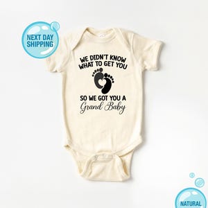 We Didn't Know What To Get You So We Got You A Grand Baby Onesie®, December Baby Announcement Bodysuit, New Grandparent Gift, Cute baby Gift