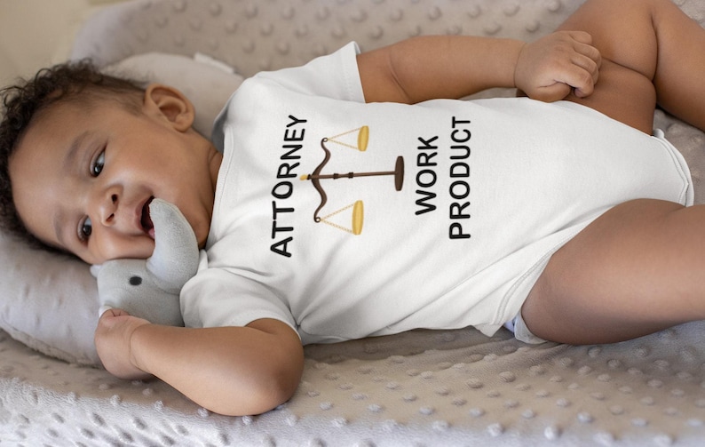 Attorney Work Product Onesie®, Funny Lawyer Baby Bodysuit, Baby Shower Gift, Future Little Lawyer Shirt, Little Lawyer Onesie® image 6