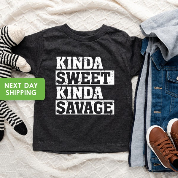 Kinda Sweet Kinda Savage Kids Shirt, Funny Kids Tee, Trendy Kids Shirt, Hipster Kids Shirt