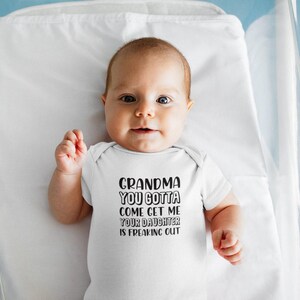 Grandma Get Me Onesie® Funny Newborn Gift, Baby Onesie® Cotton Onesie® Toddler Youth Shirt image 7