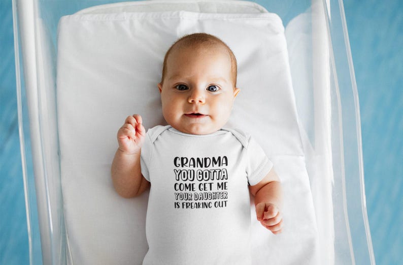 Grandma Get Me Onesie® Funny Newborn Gift, Baby Onesie® Cotton Onesie® Toddler Youth Shirt image 7