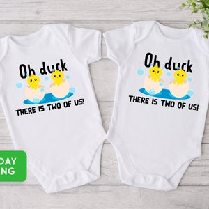 Twin Onesie®, Oh Duck There's Two Of Us Onesie®, Funny Matching Twin Onesie®, Twin Baby Gift