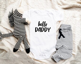 Hello Daddy Pregnancy Announcement to Husband Onesie®, Gift for Husband Onesie® Baby Onesie® Valentine's Day, Gift for Him