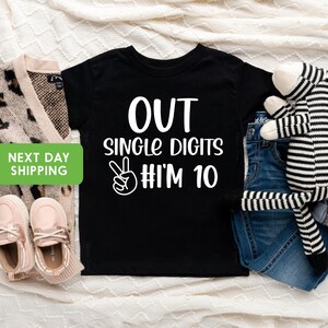 Double Digits Shirt Girls, 10th Birthday Shirt Girl, Double Digits Birthday Shirt, 10 Double Digits, Peace Shirt