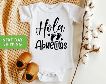 Hola Abuelitos Baby Onesie®, Spanish Pregnancy Announcement