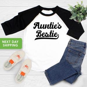 Auntie&#39;s Bestie Baby Shirt, Cute Auntie Shirt,  Funny Aunt Shirt, Niece And Nephew Shirt, Hipster Aunt Shirt