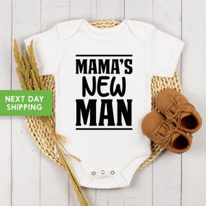 Mama Onesie® For Boy, Mamas New Man Baby Onesie® For Newborn Boy, Boy Baby Clothe, From New Mom, For Mother&#39;s Day Baby Bodysuit, For Newborn