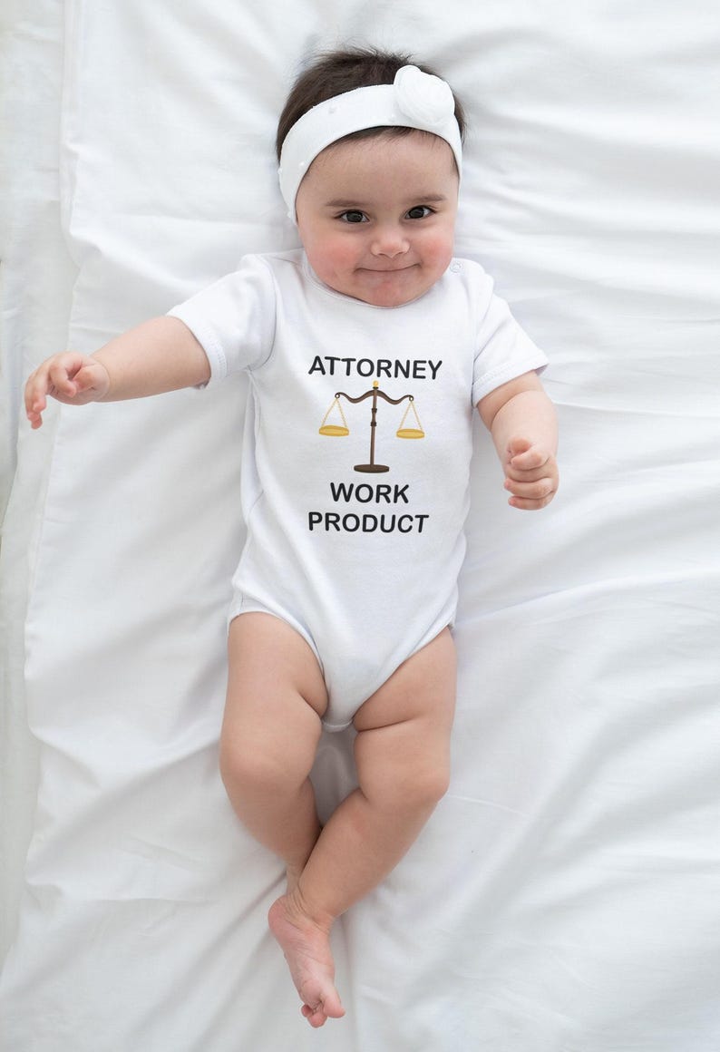 Attorney Work Product Onesie®, Funny Lawyer Baby Bodysuit, Baby Shower Gift, Future Little Lawyer Shirt, Little Lawyer Onesie® image 3