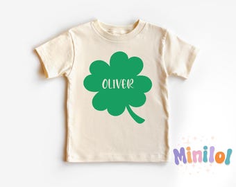 Personalized St Patrick's Day Toddler Shirt, Cute Shamrock Kids Shirt, Custom Irish Shirt for Boys, Custom Irish Shirt for Girls
