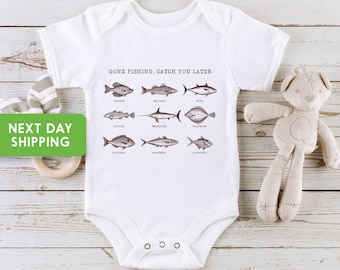 Cute Fishing Onesie®, Gone Fishing Baby Onesie®, Summer Fishing Bodysuit, Cute Baby Onesie®, Fishing Toddler Shirt, Summer Kids Shirt
