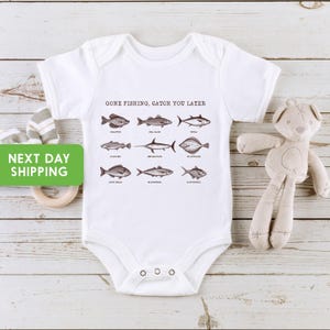 Niedliches Angeln Onesie®, Fischen gegangen Baby Body®, Sommer-Fischen-Bodysuit, niedliches Baby-Strampler®, Angeln-Kleinkind-Shirt, Sommer-Kind-Shirt
