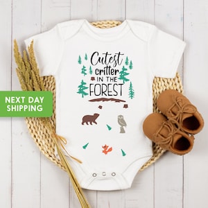 Cutest Critter In The Forest Onesie®, Woodland Animals Bodysuit, Cute Baby Shower Gifts, Woodland Animals Shirt, Woodland Newborn Baby Gifts