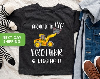 Promoted To Big Brother Shirt, New Big Brother Sibling Shirt, Big Brother Construction Shirt, Pregnancy Announcement Shirt, Brother Announce