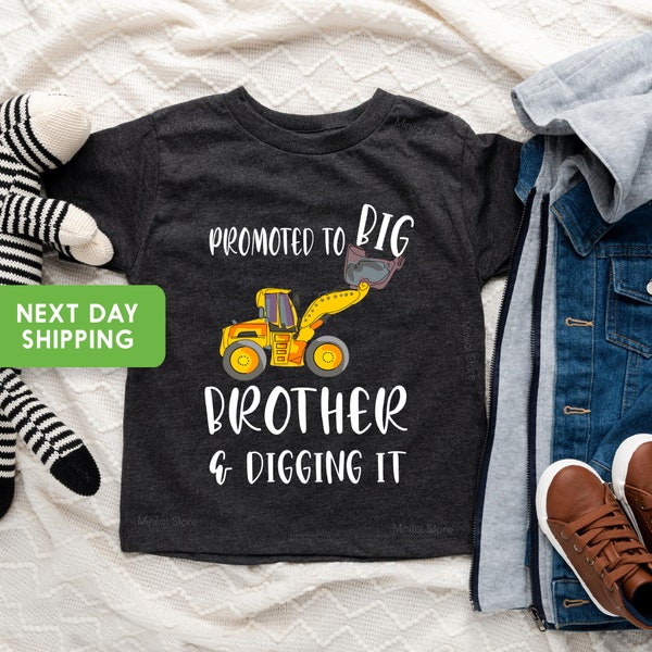 Promoted To Big Brother Shirt, New Big Brother Sibling Shirt, Big Brother Construction Shirt, Pregnancy Announcement Shirt, Brother Announce