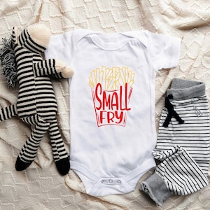 Cute "Small Fry" Baby Onesie® Funny Baby Onesie® Hipster Baby Onesie® Cute Baby Onesie® image 2