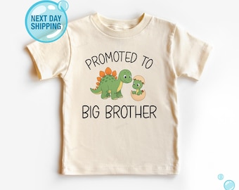 Camiseta de "Ascenso a Hermano Mayor" para niño pequeño, camiseta de dinosaurio para niño, camiseta de anuncio de Hermano Mayor, camiseta de "Nuevo Hermano Mayor", camiseta de regalo de Hermano Mayor
