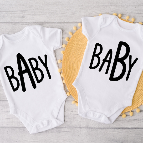 Baby A Baby B Onesie®, Twin Outfits, Twins Onesie®, IVF baby, Twins Baby Gift, Twins Baby Shower, Funny Onesie®, Funny Twin, Announcement