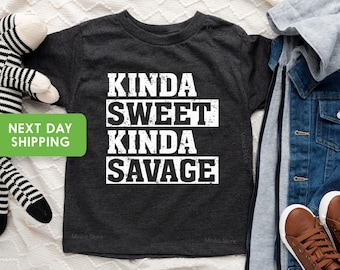 Kinda Sweet Kinda Savage Kids Shirt, Funny Kids Tee, Trendy Kids Shirt, Hipster Kids Shirt