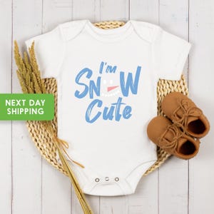 I&#39;m Snow Cute Baby Onesie®, Funny Snowman Pun Onesie®, Cute Winter Onesie®, Christmas Baby Onesie®