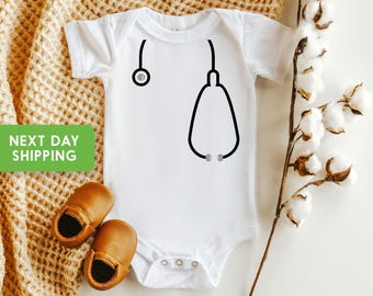 Funny Doctor Onesie®, Doctor Or Nurse Cute Stethoscope Baby Onesie®, Doctor Baby Shower, Nurse Baby Gift, Cute Doctor Baby Gift