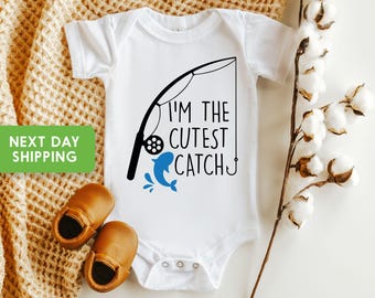I&#39;m The Cutest Catch Fishing Onesie® Baby Onesie® Baby Boy Onesie® Baby Onesie® Baby Shower Gift, Cute Baby