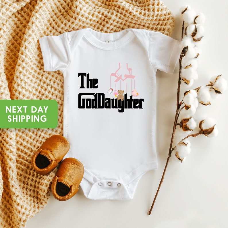 The GodDaughter Onesie®, Cute Baby Onesie®, GodParent Shower Gift, GodMother Bodysuit, GodFather®, GodBaby, GodDoughter, GodSon image 1