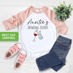 Auntie&#39;s Drinking Buddy Baby Onesie®, Baby Shower Gift From Auntie, Funny Baby Gift From Auntie, Cute Auntie Baby Onesie®, Baby Announcement