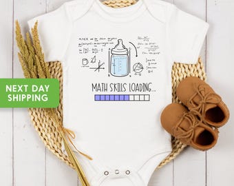Math Skills Loading Onesie®, Periodic Table, Funny Baby Onesie®, Math Baby Bodysuit, Nerd Baby Onesie®, Math Skill Kids Shirt