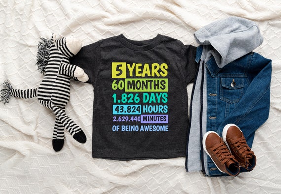 5th Birthday Shirt 5 Years Of Being Awesome 5th Birthday Shirt 5 Years Of Being Awesome