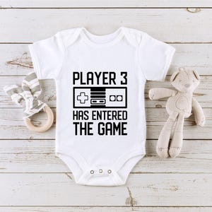 Gamer Baby Clothes Player 3 Has Entered The Game Baby Onesie® Gamer Baby Onesie® Unisex Baby Onesie® Pregnancy Announcement Baby Onesie®
