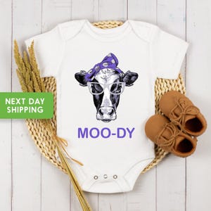 Funny Farm Onesie®, koe-onesie® &quot;Mood-Dy&quot;, landelijke kleding voor kinderen, schattige koeromper, schattige onesie® Funny Onesie®