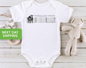 Baby Onesie, Future Gate Opener, Retro Ranchhand, Western Farm Newborn Outfit