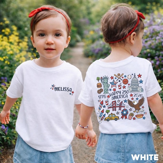 USA 250 Kids Shirt: Personalized Patriotic Name Toddler Tee