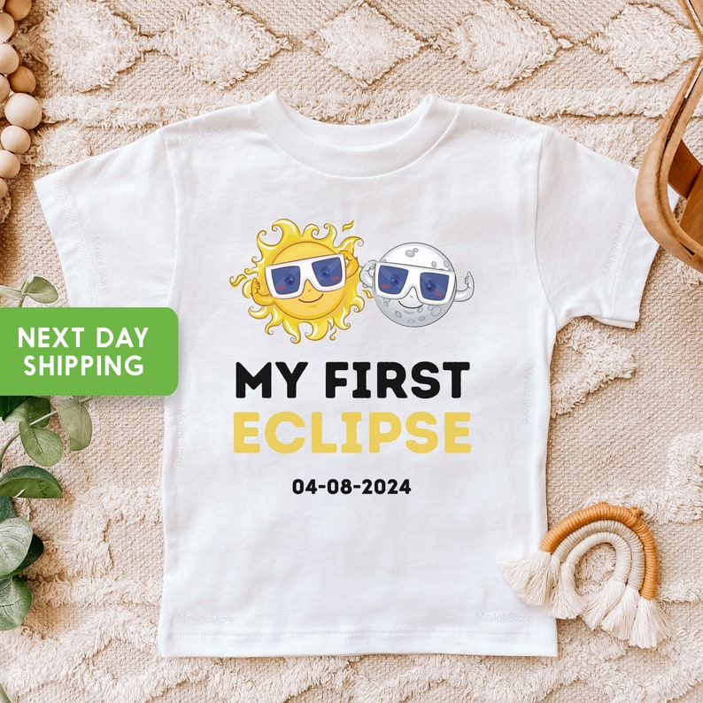 My First Eclipse Onesie®, 8th of April, Baby Outfits for the Eclipse, Eclipse Baby Keepsake, Eclipse Onesie® for Baby, Kids Eclipse Shirt image 8