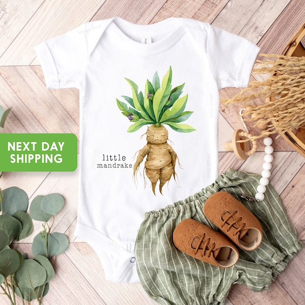 Little Mandrake Bodysuit, Mandrake Onesie®, Wizard Onesie®, Potter Onesie®, Magic Onesie®, Harry Wizard Baby Clothes, Wizard Bodysuit