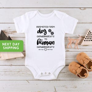 Dog Grandparent To Human Grandparent Onesie®, Grandparents AnnouncementBaby Announcement Onesie®, Pregnancy Announcement Onesie®