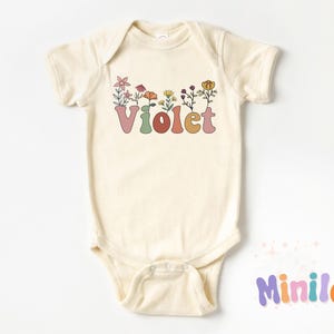 Personalized Wild Flower Baby Onesies®, Custom Baby Bodysuit, Girl Outfit, Girl Clothes, Custom Baby Gift, Personalized Baby Gifts