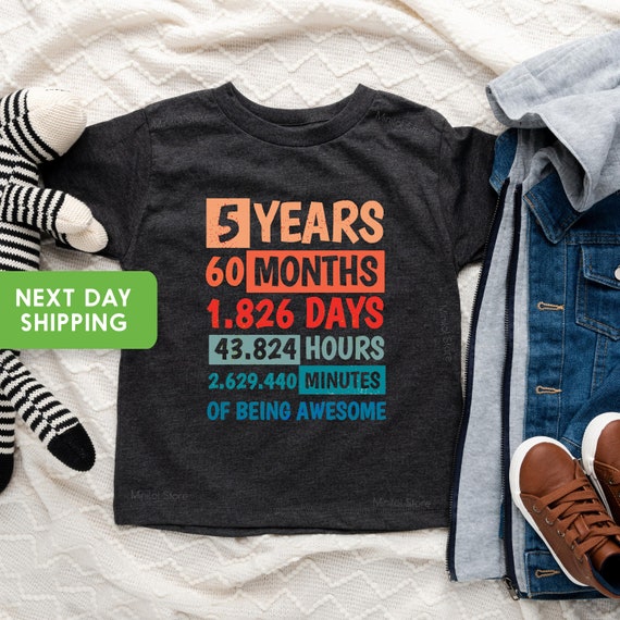 5th Birthday Shirt 5 Years Of Being Awesome 5th Birthday Shirt 5 Years Of Being Awesome