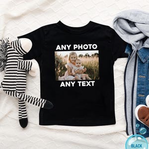 Personalized Kids Photo T-shirt, Childrens Custom Photo and Text Shirt image 5