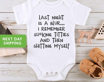 Funny Baby Onesie®, Last Night Is A Blur Onesie®, Funny Newborn Onesie®, Baby Shower Gift