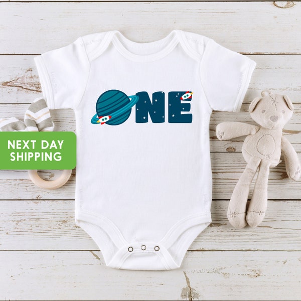 1st Birthday  Onesie®, Birthday Space Bodysuit, First Birthday Onesie®, First Trip Around The Sun Birthday Tee