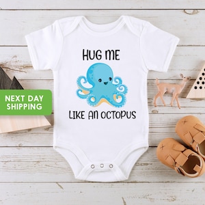 Octopus Onesie® Hug Me Like An Octopus Baby Onesie® Hipster Baby Onesie® Octopus Baby Shower, Funny Baby Onesie®