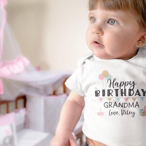 Happy Birthday Grandma Onesie®, Grandma Birthday Shirt, Grandma Baby Clothes, Birthday Present Onesie®, Unisex Baby Clothes, Grandma Onesie® Bild 4