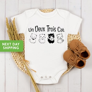Un Deux Trois Cat Onesie®, Cat Owner Gift, Cat Lady, Funny Cat, Funny French Cat Onesie®, Kitten Toddler Shirt, Cat Lover Gift, Baby Gift