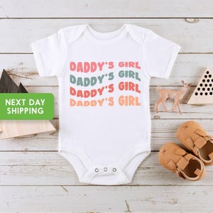 Daddy&#39;s Girl Baby One Piece, Retro Daddy&#39;s Girl Romper, Short Sleeve Bodysuit, Daddys Girl Outfit, Father&#39;s Day, Newborn for Girls