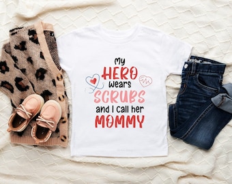 My Hero Is Mommy Baby Onesie®, Mom Nurse Baby Shirt, Doctor Baby Shirt, Doctor Mom Baby Gift, Cute Baby Shower, Mother's Day Kids Shirt