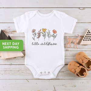 Little Wildflower Baby Bodysuit, Flower Baby Outfit,  Boho Baby Girl Clothes, Baby Girl Outfit, Boho Baby Clothes, Baby Shower Gift Girl