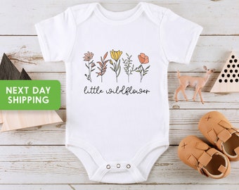 Little Wildflower Baby Bodysuit, Flower Baby Outfit,  Boho Baby Girl Clothes, Baby Girl Outfit, Boho Baby Clothes, Baby Shower Gift Girl